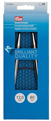 Prym 212244 Rundstricknadeln MS 80 cm 12,00 mm silberfarbig