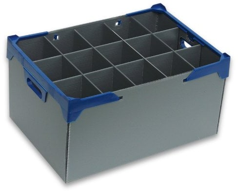 Glassware Wine Beer Gin Glasses Storage Packing Box - Glassjack, Glass or Item Max Width 97mm & Glass or Item Max Height 240mm. 15 Cells.