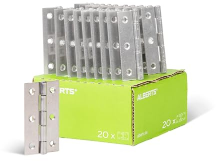 Alberts 851965 Scharnier | schmal | Edelstahl | 82 x 44 mm | 20er Set