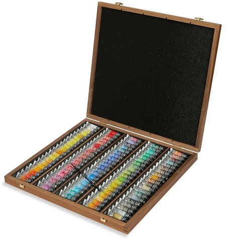 Sennelier Boîte en bois aquarelle extra fine - 100 tubes