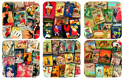 Cartexpo 70298 Divers Lot de 6 sous Verres Les Patchworks Bois/Liège