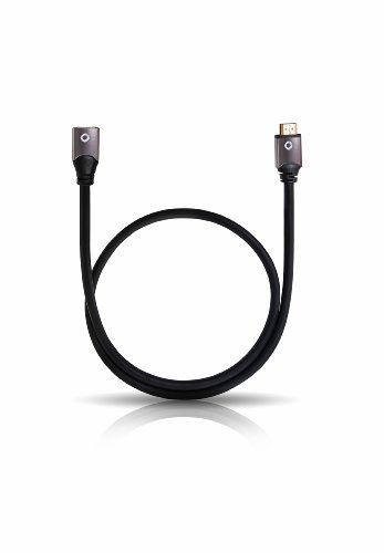 Oehlbach Black Magic E - High Speed Ethernet HDMI Verlängerung - Kupplung/Stecker - 4k Ultra HD 50/60Hz, 2160p, HDR, 3D, 18Gbit/s, OFC - 2,20m