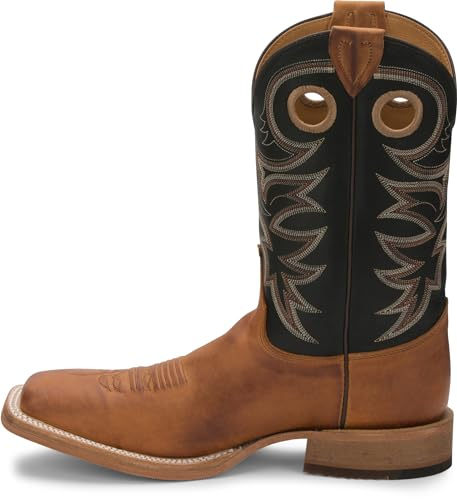 Justin Caddo 11 Square Toe Western Boots for Men, Copper Brown - 9D