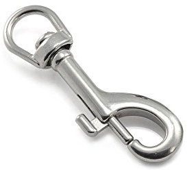 2er Set - Robuster Karabinerhaken S aus rostfreiem Stahl mit Drehgelenk für Hundeleinen/Paracord/Schlüsselanhänger u.v.m. - Marke Ganzoo