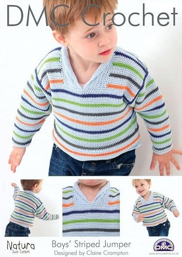 DMC Natura Häkelmuster – Jungen gestreift Jumper