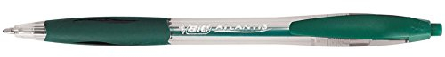 BIC Atlantis Classic Kugelschreiber, einziehbar, mittlere Spitze, 1 mm, Grün, 12 Stück