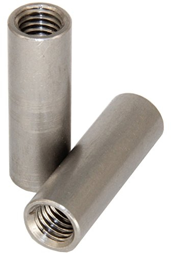 5 Stück Gewindemuffen M12 X 40 (D=15) rund, Edelstahl A2