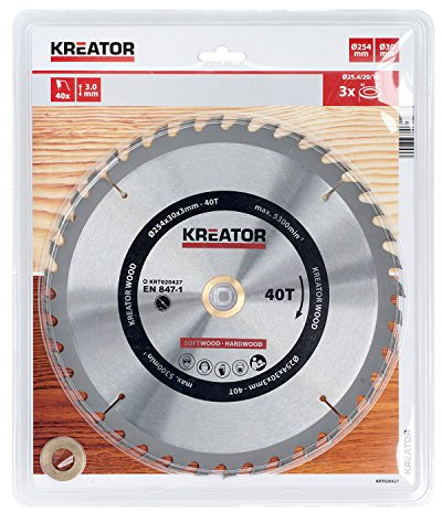 KREATOR KRT020427 - Disque de scie à bois 254 mm, 40 d