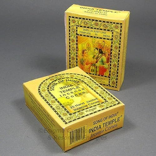 Song Of India - India Temple Cone Incense, 2 X 25 Cone Pack, 50 Cones Total, (In7)