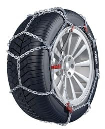 Schneekette König CB-12 PKW für die Reifengröße 205/70 R15 Preis-Leistungs-Sieger (1 Satz - 2 Stück Schneeketten) im Set mit hochwertigen Handschuhen