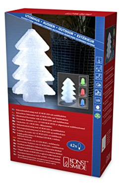 Konstsmide 6126-500 LED Acrylfigur Tannenbaum / für Außen (IP44) / 12V Außentrafo /mit 6 Farbwechselfunktionen / 42 RGB Dioden / transparentes Kabel, Klar
