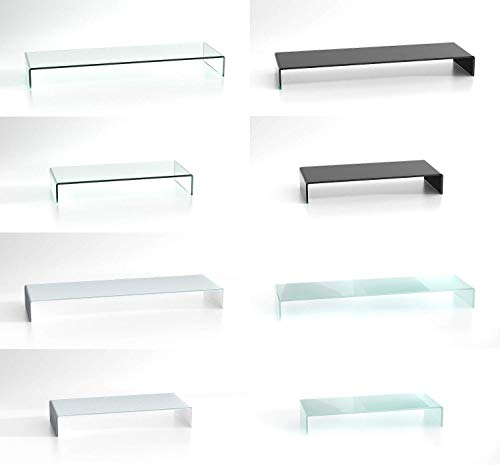 DURATABLE® Cristal superblanco, 350 mm x 250 mm x 110 mm, mesa de cristal LCD, TV, TV, mesa de salón