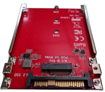 Lycom M.2 NVMe SSD to U.2 2.5 NVMe SSD Adapter, DT-132 (2.5 NVMe SSD Adapter Board w/ 2.5 frame,Screws)