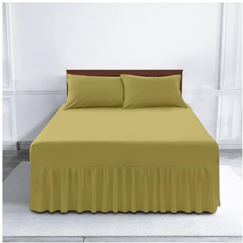 Gaveno Cavailia Luxury Non-Iron PERCALE VALANCE Sheet, Poly-Cotton, Forest , Double