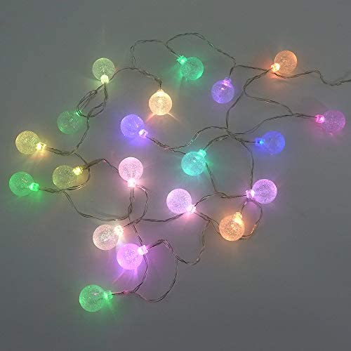 Dapo LED-Weihnachts-Party-Lichterkette Ball Batteriebetrieben mit Farbwechsler 20 flammig Tisch-Fenster-Baum-Schrank-Kommode-Dekorations-Leuchte-Lampe