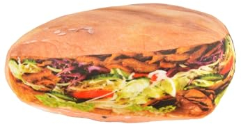 United Labels Döner Kebab Kissen, Kopfkissen 40x30 cm, Sofakissen in Dönertüte, Dekokissen, lustiges Geschenk für Kinder und Erwachsene