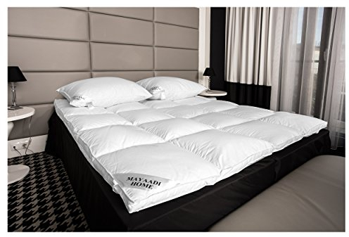 HS64 MATRATZENAUFLAGE MATRATZEN Topper Auflage 80x200cm - Ca. 2700 Gr. 90% Federn - Daunen Decke