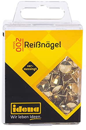 Idena 334026 - Punaises, 200 pièces, couleur laiton