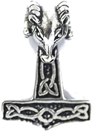 Germanenschmuck Thor's hammer with ram's head (necklace pendant in silver).