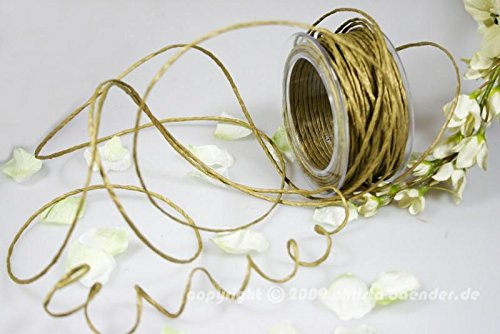 Christa-Bänder Papierkordel Gold mit Draht 2mm