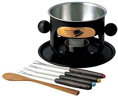 (Skewer four, with wooden spatula) COPPER 100 copper chocolate (dessert) fondue set black (Japan import / The package and the manual are written in Japanese)