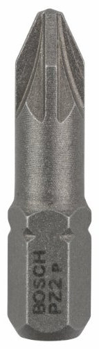 Bosch Professional Bit Extra-Hart für Pozidriv-Kreuzschlitzschrauben (PZ2, Länge: 25 mm, 25 Stück)