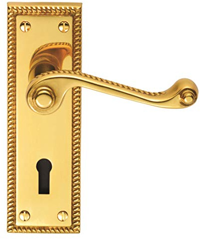 Georgian Lever ON Backplate - Lock 57MM C/C