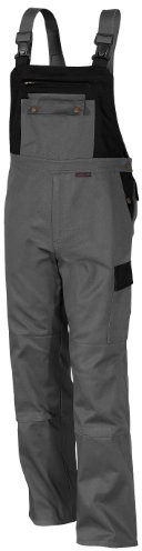 Qualitex Image-Latzhose Mischgewebe 61937C (58, Grau-schwarz)