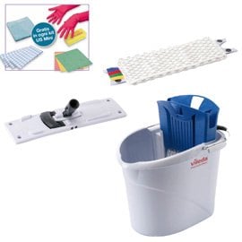 Vileda Professional Set lavapavimenti UltraSpeed Mini Kit, Mocio per pavimenti rotante professionale, Kit completo per pulizie di piccoli ambienti