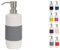 MSV Seifenspender Moorea Flüssigseifen-Spender Keramik, 7,5 x 7,5 x 21 cm - 400ml - Grau