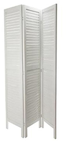 PEGANE Paravent Brocante en Blanc 3 pans de 40 cm x Hauteur 170 cm