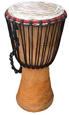 Echt afrikanischen Djembe Trommel mit gratis Drum Kopfschale, 22,9 cm Head (23 cm, 52 cm Höhe)