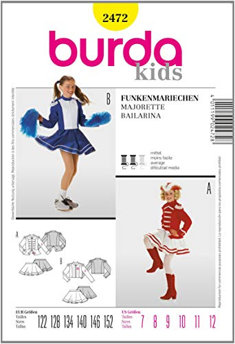 Burda Schnittmuster 2472 Funkenmariechen Gr. 122-152