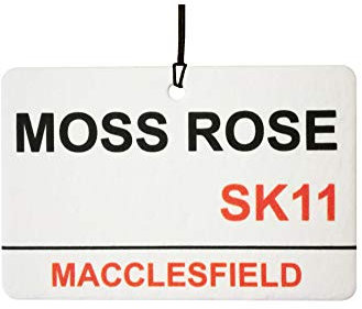 Macclesfield/Moss Rose Straßenschild Auto Lufterfrischer
