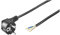 Goobay 96033 Gewinkeltes Stromkabel / Offene Kabelenden & angepresste Aderendhülsen / 90 Grad Schutzkontaktstecker / Universelles Netzkabel / Schwarz / 3m
