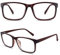 CGID CN12 Brille Extra Schmaler Rahmen! Slim Rechteck Nerd Clear Brille, A Braun,