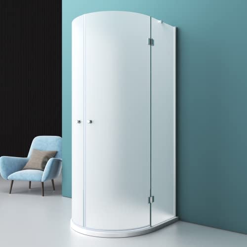 Mai & Mai Box Doccia 100x100cm, Cabina Bagno in Vetro Smerigliato 6mm Box Cabina Doccia Angolare con 2 porte girevoli Ravenna03S
