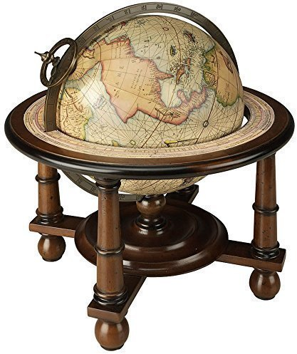 linoows Standglobus nach Gerhard Mercator um 1540, Navigator Globus aus Bronze, Messing, Holz, Pappmaché, Politischer Globus