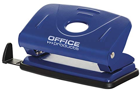 OFFICER PRODUCTS PRODUCTS 18052111-01 Locher/bis 12 Blätter/Mechanismus und Gehäuse aus Metall/Kunststoffarm (ABS)/ Farbe: Blau/Rutschfeste Kunstsoffkappe für den Boden