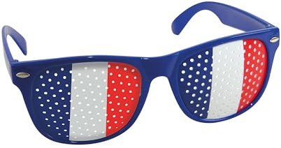 P'TIT CLOWN - Paire de lunettes Bleu Blanc Rouge - Parfait pour supporter la France lors des Célébrations et Événements Sportifs (Grilles)
