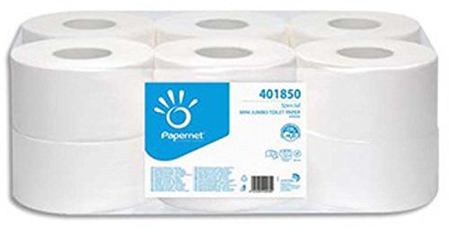 Paquet de 12 rouleaux de Papier toilette Jumbo 2 plis pure cellulose, 557 formats L169,89m blanc