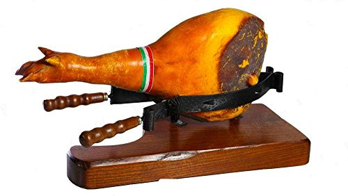 Tabla jamonera de hierro forjado con base de madera, para la cocina o restaurante, ideal para Chefs