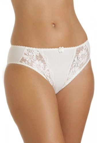 Camille Womens Three Pack Classic Style Ivory Lace Briefs 20