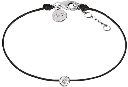 XENOX XS7321 Damen Armband Silver Circle Sterling-Silber 925 Silber schwarz Zirkonia 18,5 cm