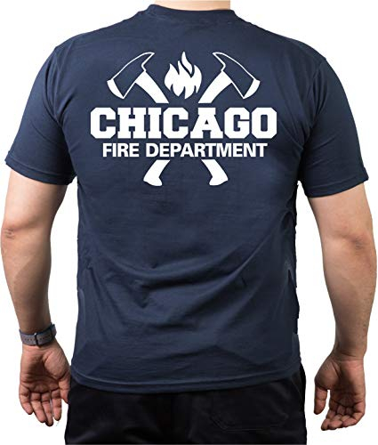 Chicago FIRE Dept. Axes CFD-Emblem, Navy T-Shirt M