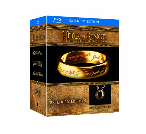 Der Herr der Ringe – Die Spielfilm Trilogie (Limited Extended Editions inkl. „Der Eine Ring“-Replik, exklusiv bei Amazon.de) [Blu-ray]