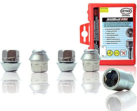 HEYNER Locking Wheel Nuts M12x1.5 Fits Ford C-Max Models 2004 To 2024 Set 4 Locks Alloys Antitheft Protection Bolts T2