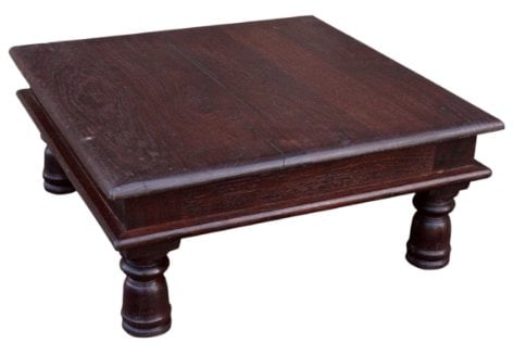 GURU SHOP Kleiner Tisch, Blumenbank, Kaffeetisch, Beistelltisch, Couchtisch - Modell 1, Braun, 17x38x38 cm, Kaffeetische & Bodentische