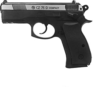 ASG CZ 75D Compact Airgun - Non-Blowback Air Pistol-, 0.177/4.5mm, 17-Round Magazine, Adjustable Rear Sight, Accessory Rail - Two-Tone