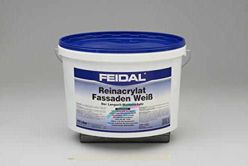 Feidal Reinacrylat Fassadenfarbe, weiss, 10Liter Gebinde